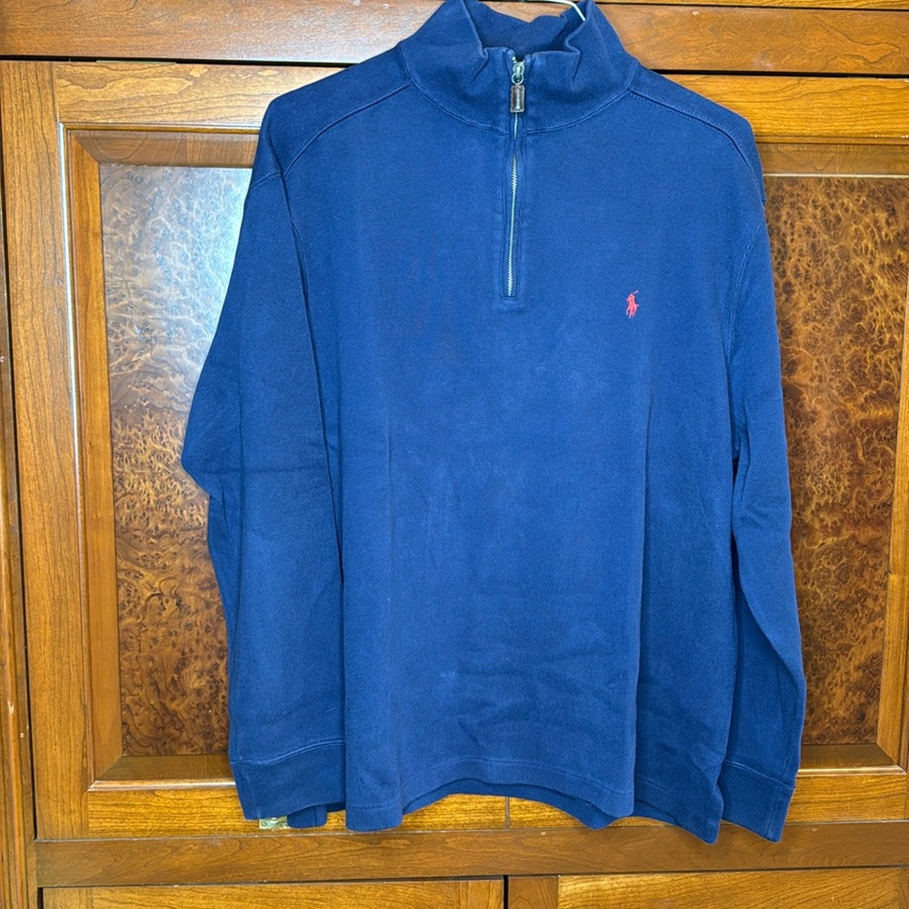 Polo by Ralph Lauren men’s XL navy cotton 1/4 zip, gently worn, great condition